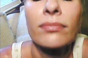 Nasty and breasty cum eating blonde girlfriend on POV hawt tape