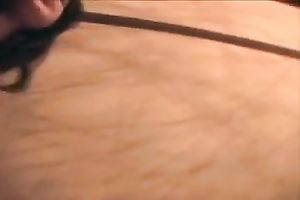 Sexy dilettante dark brown tries to satisfy 3 guys at a time