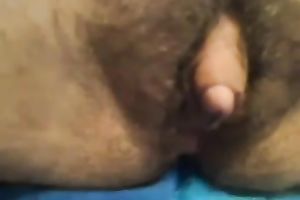 Having a priceless time with my wife's hairy pussy and biggest clitoris