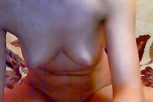 Webcam pussy-fingering solo with an delicious non-professional slutty wife