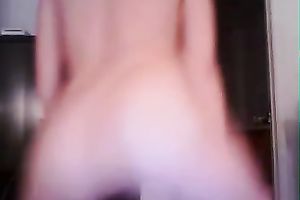 Alluring brunette hair white bitch shows her large breasts and astounding butt