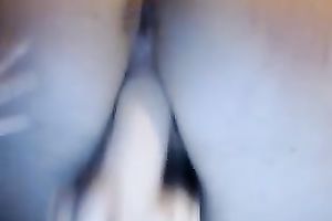 Hot wench with a round gazoo is having enjoyment with her suction cup dildo