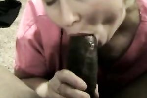 A chunky dark rod is what this fat blond white cougar needs