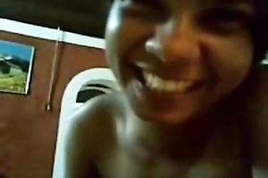 Cute Indian sweetie gives head after washing throne-room