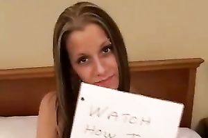 Skinny honey with precious milk sacks and taut arse shows off her assets