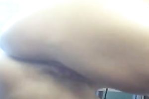 Curvy bombshell exposes her saucy bawdy cleft and large billibongs on web camera