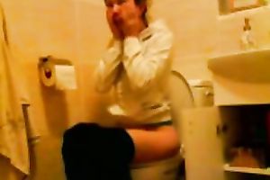 Homemade solo with me exposing my gazoo in a toilet