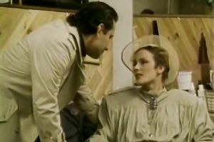 Exprienced golden-haired female-dom shows her most good sex skills