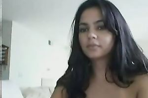Fantastic Latina shows her mounds and a-hole in terrific webcam show