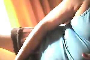Brazilian aged black cock slut on livecam has large scones for show off