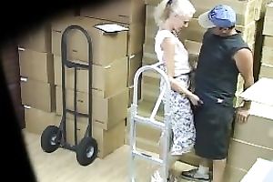 Hidden cam scene with a pair having joy in the utility room