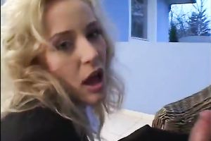 Petite golden-haired milf is hungry for a ramrod and hot chap