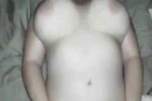 My wife's large natural bazookas jiggle during the time that we acquire wicked in POV video