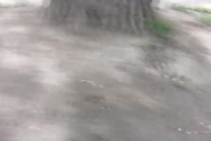 Shameless slut Lena pees her panties in a public place