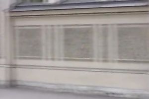 Shameless slut Lena pees her panties in a public place