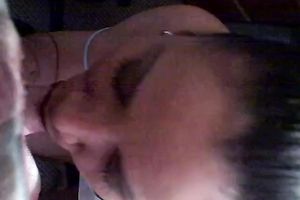 Hot lalin girl cougar with large scones playfully gives me head