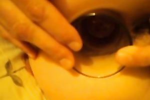 My paramour toys her bumhole and allows me to watch her