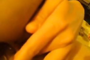 My paramour toys her bumhole and allows me to watch her