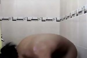 Sexy honey with precious breasts and a-hole is taking a shower in front of a web camera