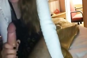 Kinky hottie wearing glasses enjoys working on my wang