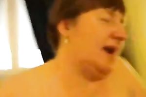 Lewd BBW whore with large milk sacks wishes it from behind