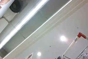 Spy clip of skanky girl wearing no pants beneath jeans petticoat