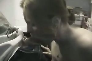 My milf sexy white dirty slut wife blows my diminutive schlong for a facial cum glaze