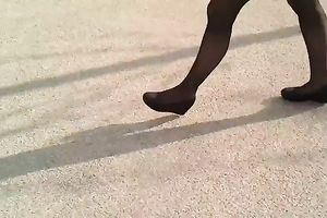 Classy honey in short miniskirt has no idea I am spying on her