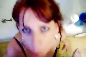 Hungry aged harlot sucks my unbending weenie until I cum