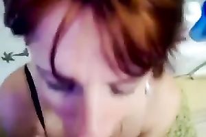 Hungry aged harlot sucks my unbending weenie until I cum