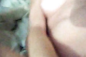 Self taped clip of my cute brunette hair babe shoving her tight shaggy wet crack