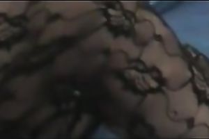 big beautiful woman white aged whore in lacy outfit masturbates with a sex tool