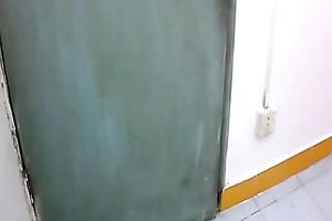 Skinny Asian livecam skank gently touches her bushy pussy