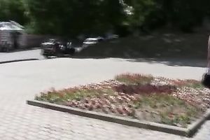 Chubby amateur skank Kristina pees her jeans in a public place