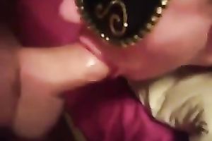 One picked up honey acquiesced to give orall-service in mask