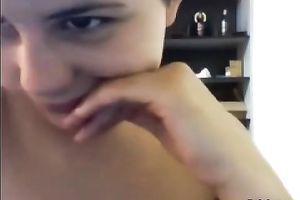 Short-haired Latina sucks a jock in advance of taking it in her cunt