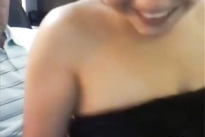 Short-haired Latina sucks a jock in advance of taking it in her cunt