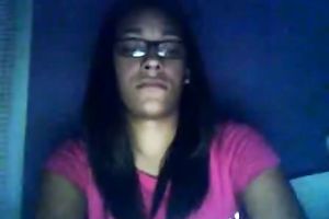 Frisky non-professional sweetheart likes playing with her bra buddies on a camera