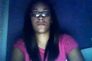 Frisky non-professional sweetheart likes playing with her bra buddies on a camera