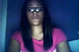 Frisky non-professional sweetheart likes playing with her bra buddies on a camera