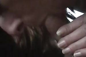 My lustful amateur wife sucks my unyielding penis right in my car