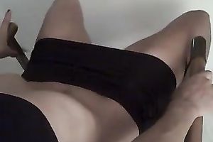 My hot white bitch strokes her hawt body and demonstrates her arse