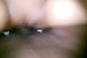 Interracial POV with me drilling my wife's bald vagina