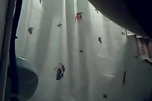 Petite girlfriend of my ally takes shower on hidden web camera