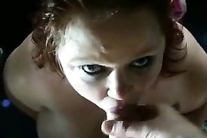 Chunky redhead with large pillowy mangos knows how to give a priceless titjob