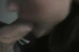 Slutty dark brown shows her cock-sucking skills to me in POV video