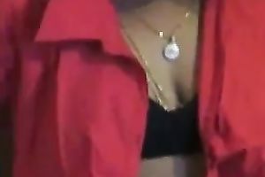 Homemade solo tape with Indian sweetheart stripping in front of a web camera