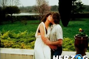 Busty brunette hair playgirl gives blowjob and receives her cum-hole licked