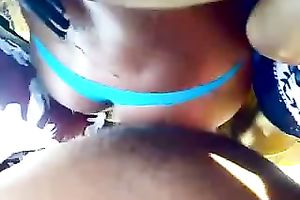 Hot tanned skin bikini amateur wife on the beach groped on POV movie scene
