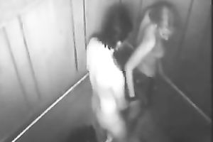 That fur pie eating man team-fucked his girlfriend in the elevator